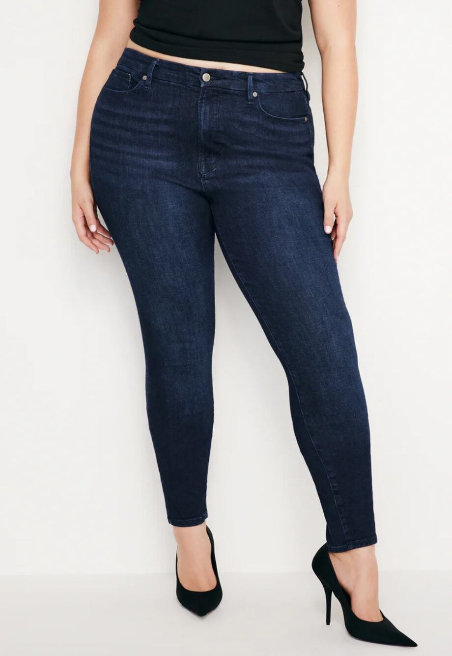 GOOD AMERICAN Good Legs High Waist Skinny Jeans Dark Wash 29